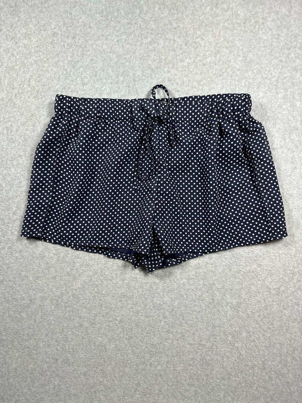 Rails Athletic Shorts Women Size Large Blue Polka Dot High-Rise Drawstring Waist